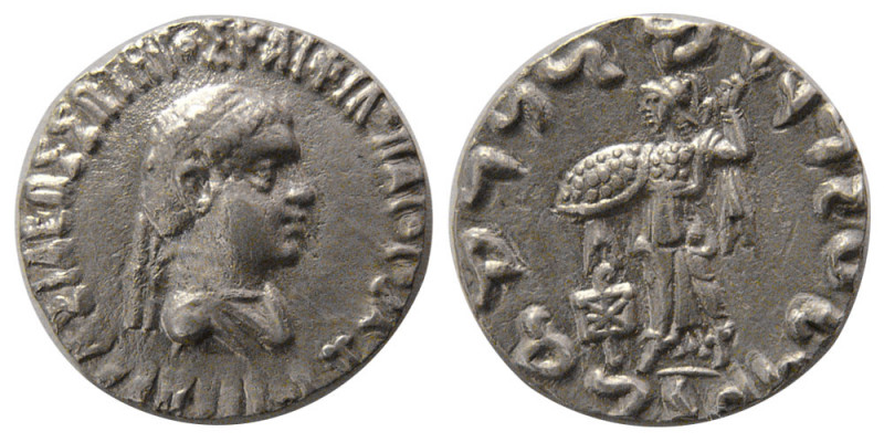 BAKTRIAN KINGS, Apollodotos II. 80-65 BC. AR Drachm (2.24 gm;17 mm). Diademed an...