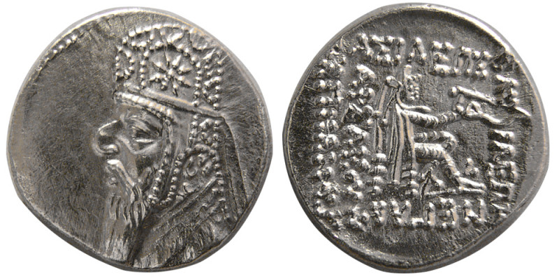KINGS of PARTHIA. Mithradates II. 121-91 BC. AR Drachm (4.02 gm; 20 mm). Struck ...
