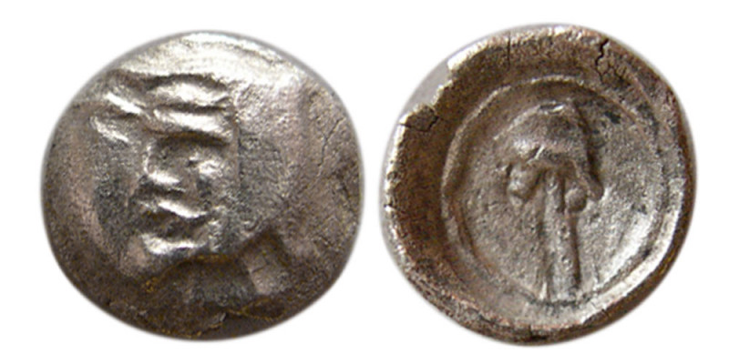 KINGS of PERSIS. Vahbarz (Orbozos). 3rd century BC. AR Hemiobol (0.27 gm; 8 mm)....