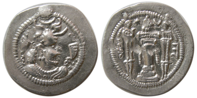 SASANIAN KINGS. Peroz, with third and final crown, (459-484 AD). AR Drachm (3.98...