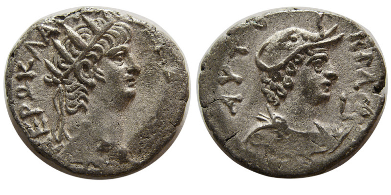 EGYPT, Alexandria. Nero. AD 54-68. BI Tetradrachm (13.58 gm; 24 mm). Dated RY 12...
