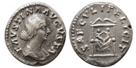 ROMAN EMPIRE. Faustina Junior, Augusta,  147-175. AR Denarius.