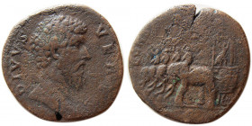 ROMAN EMPIRE. Divus Lucius Verus. Died AD 169. Æ Sestertius.