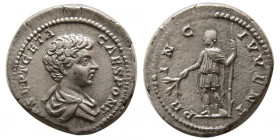 ROMAN EMPIRE. Geta, as Caesar, 209-211 AD. AR Denarius.