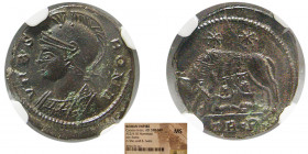 ROMAN EMPIRE. Constantinian, Æ 3/4, BI Nummus. NGC-MS.