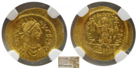 BYZANTINE EMPIRE. Justine II. AV Tremisses. NGC-Choice MS.