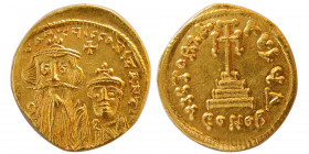 BYZANTINE EMPIRE. Constans II, with Constantinus IV. Gold Solidus