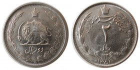 PAHLAVI DYNASTY, Mohammad Reza Shah. Copper Nickel 2 Rials