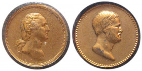 Abraham Lincoln and George Washington. Bronze Medallion