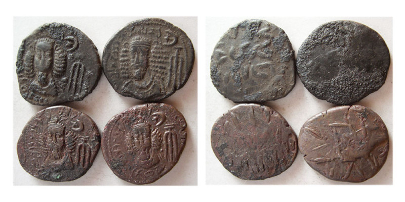 Group Lot of 4 Elymian Bronze Tetradrachms of Orodes. Early-mid 2nd Century AD. ...