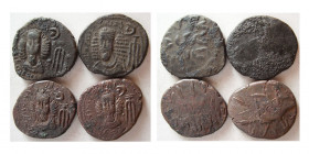 Group Lot of 4 Elymian Bronze Tetradrachms of Orodes.