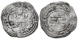Kingdom of Taifas. Al-Qasim ibn Hammud, Al-Ma`mun (Hammudids). Dirham. 410 H. Al-Andalus. Taifa of Malaga. (Vives-742). (Prieto-69b). Ag. 3,93 g. Larg...