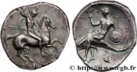 CALABRIA - TARAS
Type : Nomos, statère ou didrachme 
Date : c. 332-302 AC. 
Mint name / Town : Tarente, Calabre 
Metal : silver 
Diameter : 22,5  mm
O...