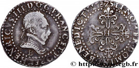 HENRY III
Type : Quart de franc au col plat 
Date : 1587 
Mint name / Town : Rouen 
Quantity minted : 2003346 
Metal : silver 
Millesimal fineness : 8...