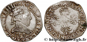 HENRY III
Type : Demi-franc au col plat 
Date : 1589 
Mint name / Town : Bordeaux 
Quantity minted : 207759 
Metal : silver 
Millesimal fineness : 833...