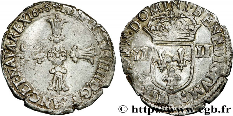HENRY IV
Type : Quart d'écu, croix feuillue de face 
Date : 1606 
Mint name / To...