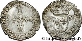 HENRY IV
Type : Quart d'écu, croix feuillue de face 
Date : 1606 
Mint name / Town : Angers 
Quantity minted : 130183 
Metal : silver 
Millesimal fine...