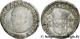 DOMBES - PRINCIPALITY OF DOMBES - LOUIS II DE MONTPENSIER
Type : Teston 
Date : 1577 
Mint name / Town : Trévoux 
Metal : silver 
Diameter : 29  mm
Or...