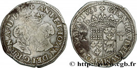 NAVARRE-BÉARN - ANTHONY OF BOURBON AND JOAN OF ALBRET
Type : Teston 
Date : 1563 
Metal : silver 
Diameter : 30,5  mm
Orientation dies : 7  h.
Weight ...