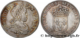 LOUIS XIV "THE SUN KING"
Type : Quart d'écu à la mèche courte 
Date : 1644 
Mint name / Town : Lyon 
Quantity minted : 512918 
Metal : silver 
Millesi...