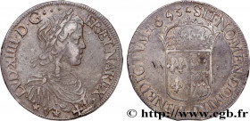 LOUIS XIV "THE SUN KING"
Type : Écu de Navarre à la mèche longue 
Date : 1653 
Mint name / Town : Saint-Palais 
Metal : silver 
Millesimal fineness : ...