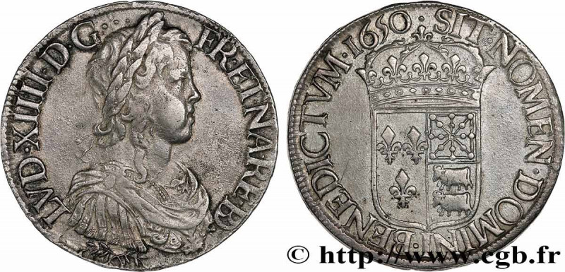 LOUIS XIV "THE SUN KING"
Type : Écu à la mèche longue du Béarn 
Date : 1650 
Min...
