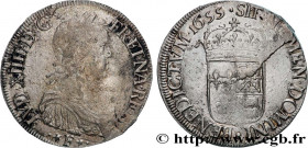 LOUIS XIV "THE SUN KING"
Type : Écu à la mèche longue de Béarn 
Date : 1655 
Mint name / Town : Pau 
Metal : silver 
Millesimal fineness : 917  ‰
Diam...
