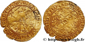 BRITTANY - DUCHY OF BRITTANY - JOHN V 
Type : Cavalier d'or ou franc à cheval ou florin d'or 
Date : n.d. 
Mint name / Town : Vannes 
Metal : gold 
Di...