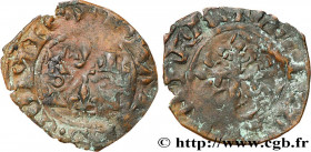 JOHN OF CHALON-AUXERRE
Type : Double tournois 
Date : c. 1340 
Date : n.d. 
Mint name / Town : Orgelet 
Metal : billon 
Diameter : 20,5  mm
Orientatio...