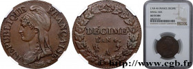 DIRECTOIRE
Type : Décime Dupré, petit module 
Date : An 4 (1795-1796) 
Mint name / Town : Paris 
Quantity minted : 3517156 
Metal : copper 
Diameter :...