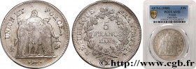 CONSULATE
Type : 5 francs Union et Force, Union serré, avec glands intérieurs et gland extérieur 
Date : An 9 (1800-1801) 
Mint name / Town : Bayonne ...