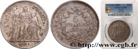 CONSULATE
Type : 5 francs Union et Force, Union serré, avec glands intérieurs et gland extérieur 
Date : An 9 (1800-1801) 
Mint name / Town : Perpigna...