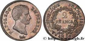PREMIER EMPIRE / FIRST FRENCH EMPIRE
Type : 2 francs Napoléon Empereur, Calendrier révolutionnaire 
Date : An 14 (1805) 
Mint name / Town : Lille 
Qua...