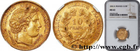 II REPUBLIC
Type : 10 francs or Cérès, IIe République 
Date : 1851 
Mint name / Town : Paris 
Quantity minted : 3112378 
Metal : gold 
Millesimal fine...