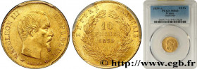 SECOND EMPIRE
Type : 10 francs or Napoléon III, tête nue 
Date : 1859 
Mint name / Town : Paris 
Quantity minted : 10078154 
Metal : gold 
Millesimal ...