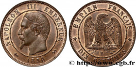 SECOND EMPIRE
Type : Dix centimes Napoléon III, tête nue 
Date : 1856 
Mint name / Town : Rouen 
Quantity minted : 11493357 
Metal : bronze 
Diameter ...
