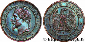 SECOND EMPIRE
Type : Essai de deux centimes 
Date : 1861  
Metal : bronze 
Diameter : 20  mm
Orientation dies : 6  h.
Weight : 1,92  g.
Edge : lisse 
...