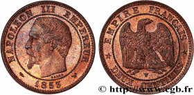 SECOND EMPIRE
Type : Deux centimes Napoléon III, tête nue 
Date : 1853 
Mint name / Town : Lille 
Quantity minted : 70.239 
Metal : bronze 
Diameter :...