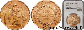 III REPUBLIC
Type : 100 francs or Génie, tranche inscrite en relief Dieu protège la France 
Date : 1899 
Mint name / Town : Paris 
Quantity minted : 1...