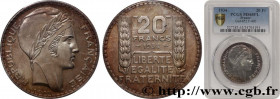 III REPUBLIC
Type : 20 francs Turin, Proof Like 
Date : 1934 
Quantity minted : 11785213 
Metal : silver 
Millesimal fineness : 680  ‰
Diameter : 34,9...