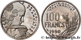IV REPUBLIC
Type : Pré-série sans le mot ESSAI de 100 francs Cochet 
Date : 1950 
Quantity minted : 9 
Metal : copper nickel 
Diameter : 21  mm
Orient...