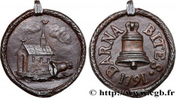 FRENCH CONSTITUTION - NATIONAL ASSEMBLY
Type : Médaille, Insigne des Barnabites 
Date : 1791 
Metal : bronze 
Diameter : 42,5  mm
Weight : 22,45  g.
E...