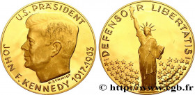 UNITED STATES OF AMERICA
Type : Médaille, John Fitzgerald Kennedy 
Date : 1963 
Metal : gold 
Millesimal fineness : 900  ‰
Diameter : 49,5  mm
Weight ...