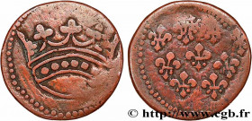 FRENCH ISLANDS AND BOURBON - LOUIS XV
Type : 1 Sol variété à 6 globules dans la couronne 
Date : (1723) 
Date : n.d. 
Mint name / Town : Pondichéry 
Q...