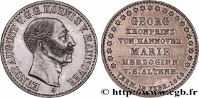GERMANY - HANOVER
Type : 1 Thaler Ernest Auguste - Mariage du Prince Georges avec la Duchesse Marie de Saxe-Altenbourg 
Date : 1843 
Quantity minted :...