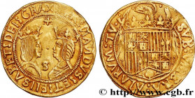SPAIN - ISABELLA AND FERDINAND
Type : Double excellente 
Date : n.d. 
Mint name / Town : Séville 
Quantity minted : - 
Metal : gold 
Diameter : 27  mm...