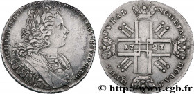 RUSSIA - PETER II
Type : Rouble  
Date : 1727 
Mint name / Town : Moscou 
Quantity minted : 1145728 
Metal : silver 
Millesimal fineness : 729  ‰
Diam...