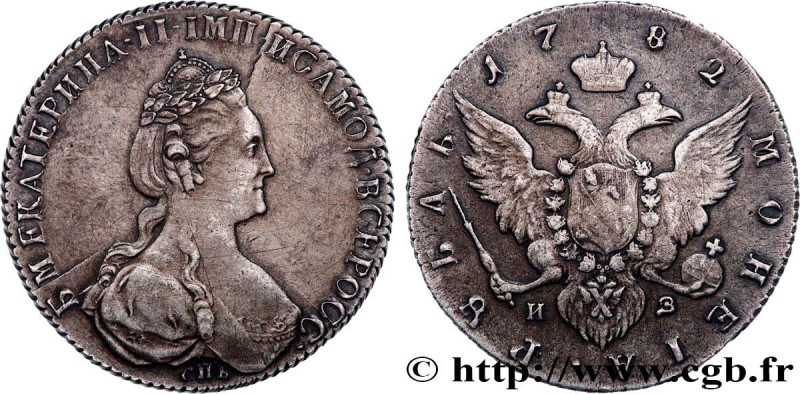 RUSSIA - CATHERINE II
Type : Rouble 
Date : 1782 
Mint name / Town : Saint-Péter...