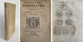 Monographien. Bibliophile Werke. Patin, C.


Thesaurus numismatum. E musaeo Caroli Patini Doctoris Medici Parisiensis. Amsterdam 1672. 5 Bl., 219 S...