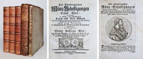 Monographien. Bibliophile Werke. Will, G.A.


Der nürnbergischen Münz-Belustigungen 1. [- 4.] Theil (und der meist fehlende Registerteil). In welch...